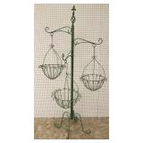 Three basket metal pole planter