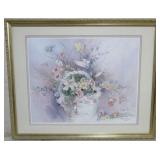 Signed print in frame