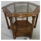 End table with glass top