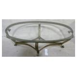 Metal coffee table with glass top