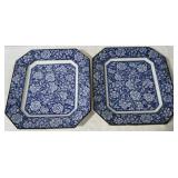 Blue and white plates set of 2