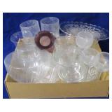 Box lot of glass wares