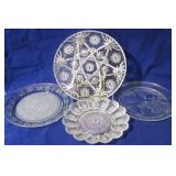 4 piece cut glass plates
