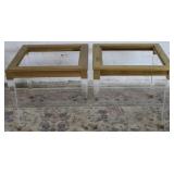 Pair of Modern History Brass and Acrylic tables