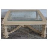 Glass top cocktail table