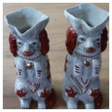 Pair Staffordshire Dog Vases