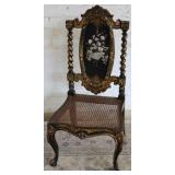 Canned seat chair-black with gold paint
