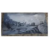 Signed oil on Canvas- Camels