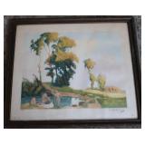 Signed print in frame
