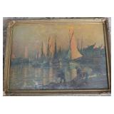 Oil on board in frame