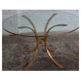 Glass top Table with gold base