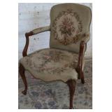 French tapestry upholstered fauteuil