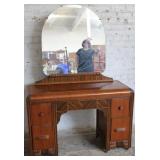 Vintage Art Deco satinwood inlaid vanity