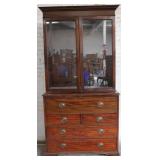 English butler desk with bookcase top