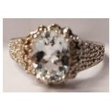 Gemstone sterling silver ring sz 8