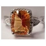 Citrine sterling silver ring sz 6