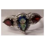 Gemstone sterling silver ring sz 6