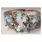 Gemstone sterling silver ring sz 6