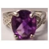 Amethyst sterling silver ring sz 6