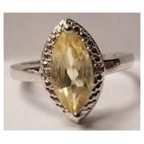 Yellow gemstone ring sz 7