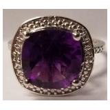Amethyst ring sz 7