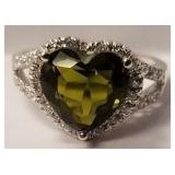 Green sapphire ring sz 8