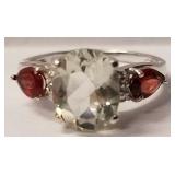Gemstone and ruby ring sz 7