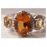 Citrine Sterling ring sz 7