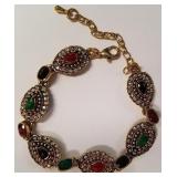 Gemstone German Silver bracelet