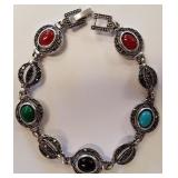 Gemstone German Silver bracelet