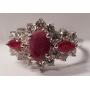 Ruby sterling silver ring sz 6
