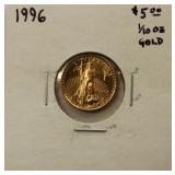 1996 1/10 OZ $5 GOLD COIN
