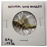 .175 oz (5.4grams) Natural Gold Nugget