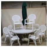 10 pc patio set with umbrella
