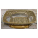 Ratan Glass top coffee table