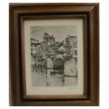 Cityscape print in frame