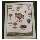 Hot air balloon print in frame