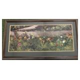 Flowers print in frame