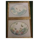 set of 2 butterfly print in frames