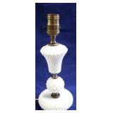 Fenton milkglass hobnail lamp