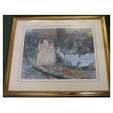 V Weller signed print in frame