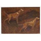 Copper Dog scene plate wall hanging