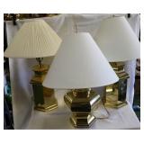 Lot of 3 brass lamps