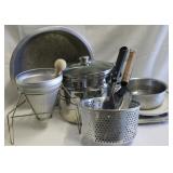 Group of pots and strainers