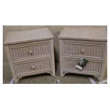 Wicker nightstands by Henry Link Lexington