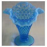 Blue Hobnail Fenton vase