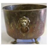 Brass footed flower pot