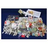 Group of Key Chains and Costume Jewelry