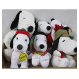 Box lot of Snoopy Stuffed Animals