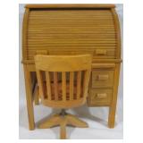 Doll size Roll Top Desk with Chair